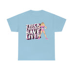 Pink Logo Thick Thighs Save Lives Tee