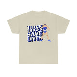 Blue Logo Thick Thighs Save Lives Tee