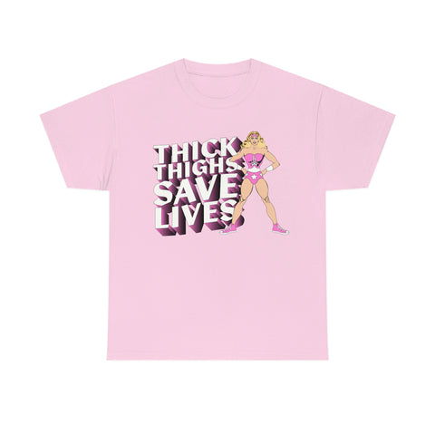Pink Logo Thick Thighs Save Lives Tee
